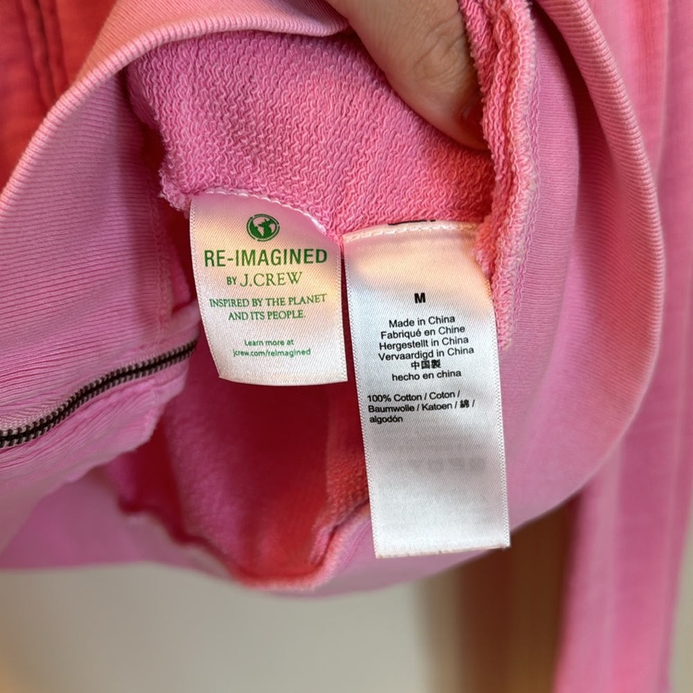 J. Crew Vintage Fleece Bubblegum Pink Zip-Up - Picture 5 of 6